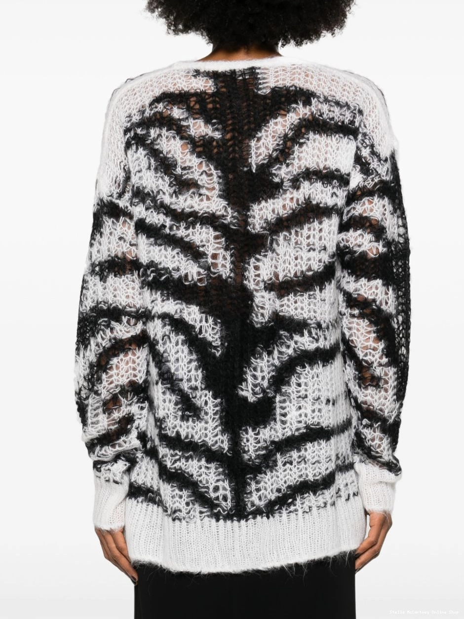 Cheap tiger-pattern open-knit McCartney Women Stella jumper 0522